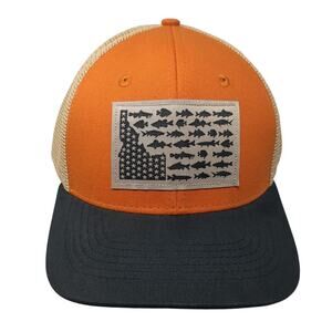 Idaho Fish Flag Snapback Trucker Hat Multicolor OS Adjustable Mesh Back Arcadian